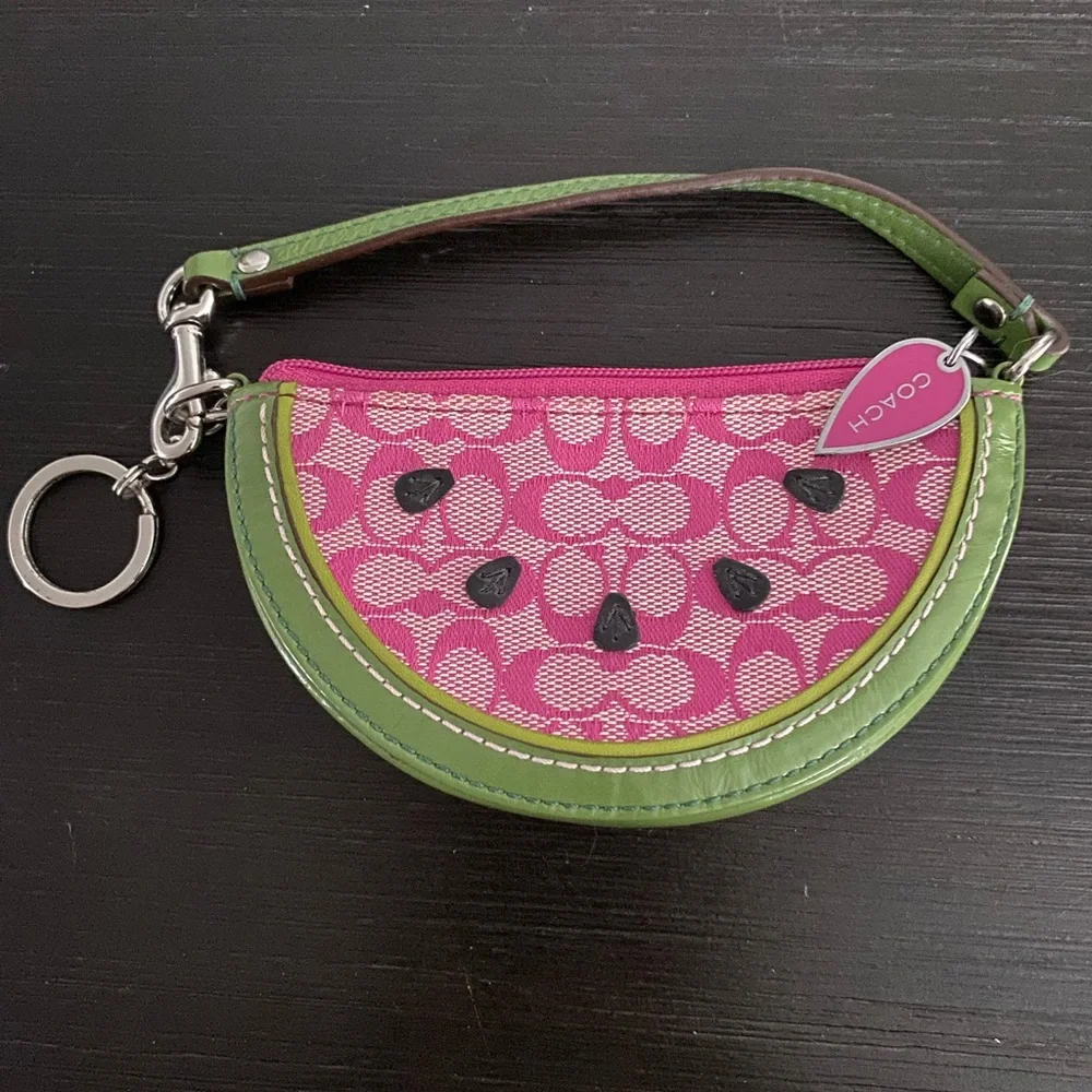 Coach Pink and Green Watermelon Wristlet - Picture 9 of 10